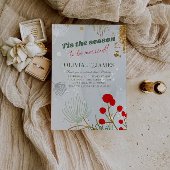 Invitación Tis the Season to Be Married Christmas Wedding  (Subido por el creador)