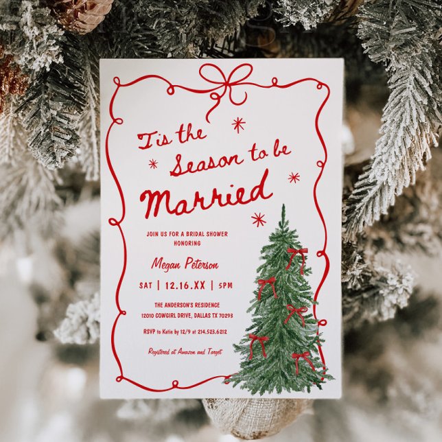 Invitación Tis the Season to be Married Holiday Bridal Shower (Subido por el creador)