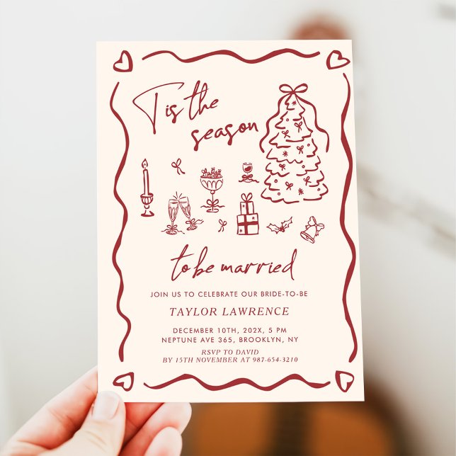 Invitación Tis the Season to be Married Holiday Bridal Shower (Subido por el creador)