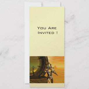 Invitación TITAN EN EL DESIERTO DE LA HIPERIÓN, metal dorado