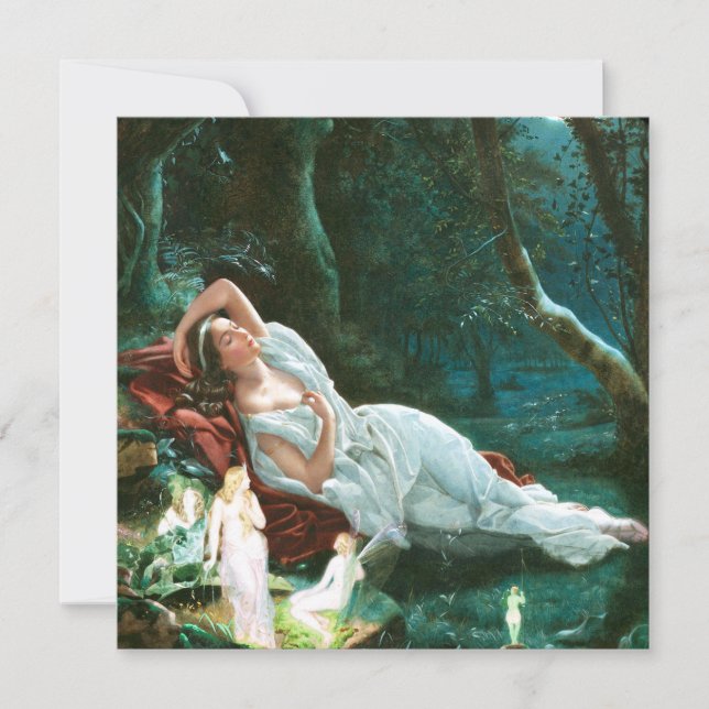 Invitación Titania durmiendo a la luz de la luna - Arte Simmo (Anverso)