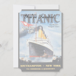 Invitación Titanic White Star Line - El transatlántico más gr