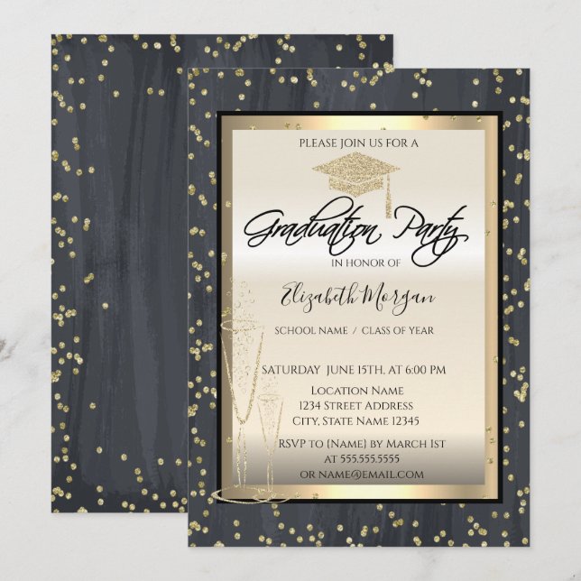 Invitación Título de graduación de Moda Guay, Graduación de d (Anverso / Reverso)