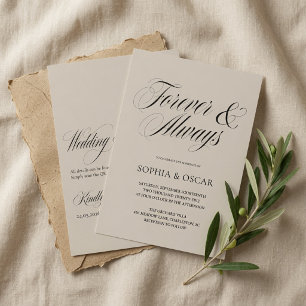 Invitación Título Elegante Minimalista Para Siempre & Siempre