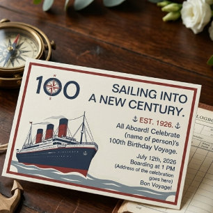 Invitación Título: Haciendo Vela Hacia Un Nuevo Siglo Cumplea