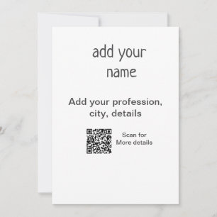 Invitación Título QR de nombre de texto simple mínimo