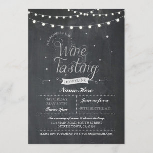 Invitación Tiza de la fiesta de cumpleaños de la degustación