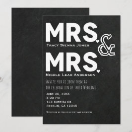Invitación Tiza de Pizarra Boda Compromiso Sra. y Sra.
