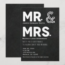 Tiza de pizarra Sr. y Sra. Compromiso de boda