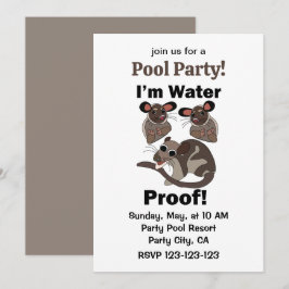 Invitación Tlacuache de Agua Estoy a Prueba de Agua Fiesta en