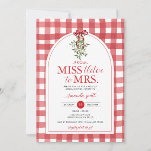 Invitación Tletoe de Miss Bow Rojo a la Sra. Bridal Shower Ho