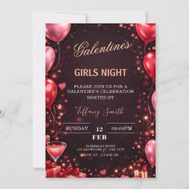 Invitación to a girl's night out on Valentine's Day