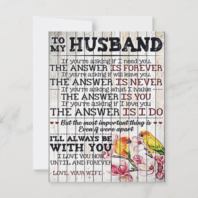 Invitación To My Husband Design, New Home Gift (Anverso)