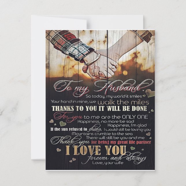 Invitación To My Husband Gift | Letter For Him | (Anverso)