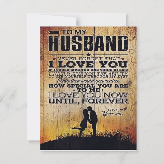 Invitación To My Husband Letter, Lovely Quotes Gift (Anverso)