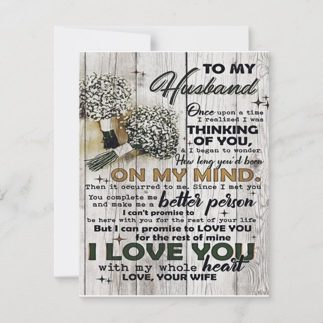 Invitación To my Husband |To My Husband | Love Quotes To Him (Anverso)