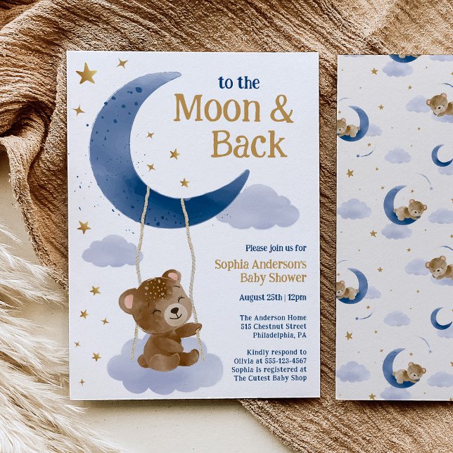 Invitación To the Moon and Back Baby Shower Invitation  (Subido por el creador)