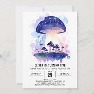 Invitación Toadstool de hongo mágico Cumpleaños