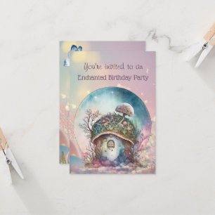 Invitación Toadstool encantado Fiesta de cumpleaños de 3 años