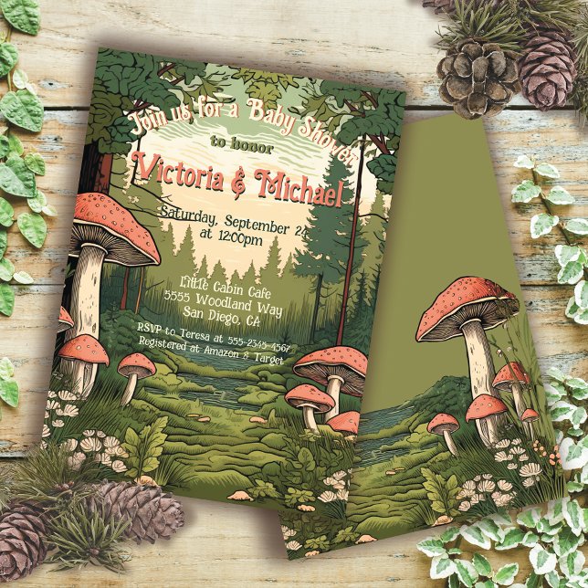 Invitación Toadstool Forest Baby Shower (Subido por el creador)