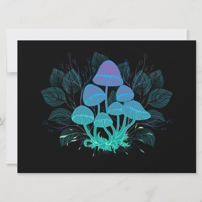 Invitación Toadstools en Bushes (Anverso)