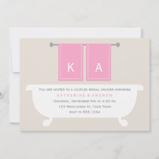 Invitación Toallas de baño y toallas de baño ducha de novia {