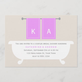 Invitación Toallas y toallas de mujer ducha de novia {violeta
