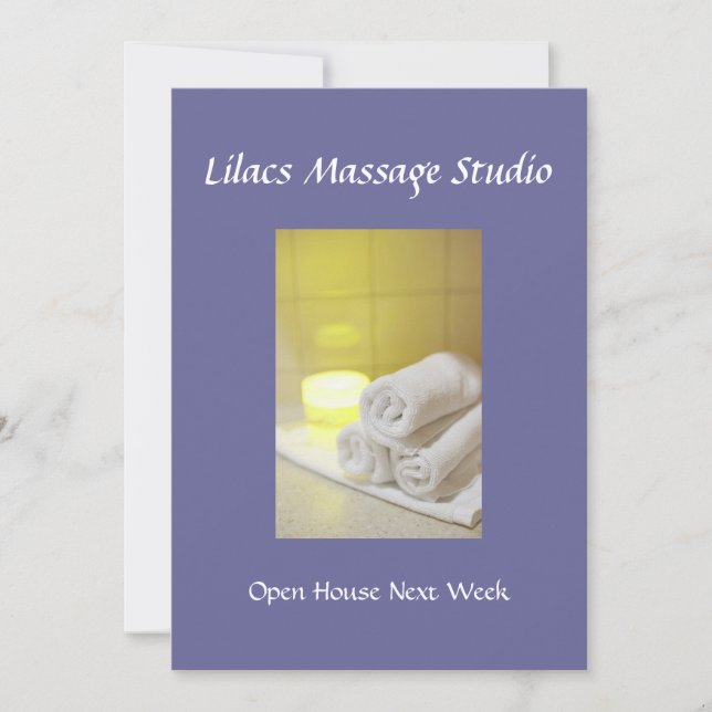 Invitación Toallas y velas en un spa (Anverso)