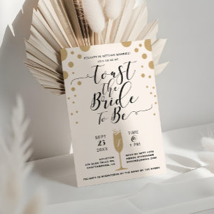 Invitación Toast!   Ducha de novia con burbujas de champán