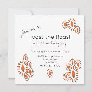 Invitación Toast el Fiesta moderno de la cena de Acción de Gr