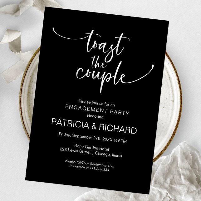 Invitación Toast El Partido Compromiso De La Caligrafía De La (Subido por el creador)
