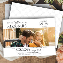 Invitación Toast the Future Mr & Mrs Engagement Photo Fiesta