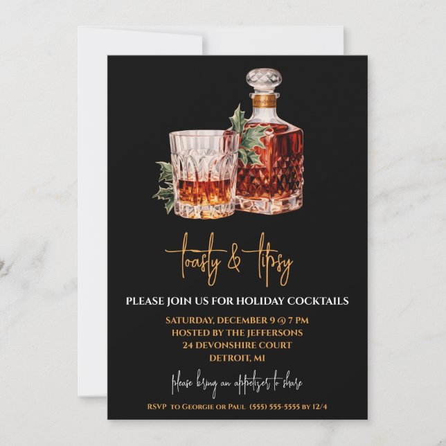 Invitación Toasty & Tipsy, Scotch, Fiesta de cócteles de vaca (Anverso)