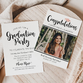 Invitación Toca de fiesta de graduación con foto de felicitac