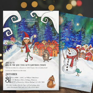Invitación Toca el Año Nuevo con Encanto Nórdico I Caprichoso