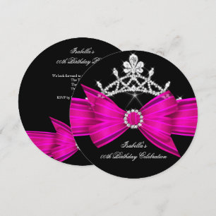 Invitación Tocado con Purpurina Rosa Diamante Arco Cumpleaños