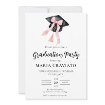 Tocado de graduación moderno con lazo rosa Tocado 