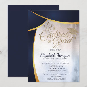 Invitación Tocado de graduación moderno genial con brillo, gr