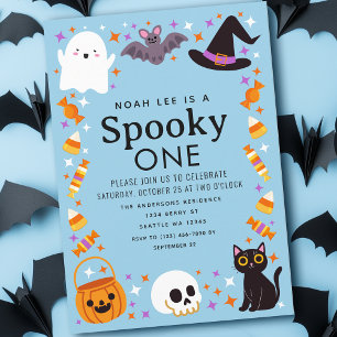 Invitación Tocante Un Halloween Niños Primer Cumpleaños