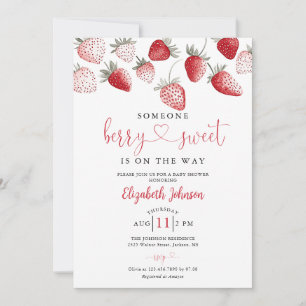 Invitación Toda la dulzura de la fiesta de bebé en uno Fresa