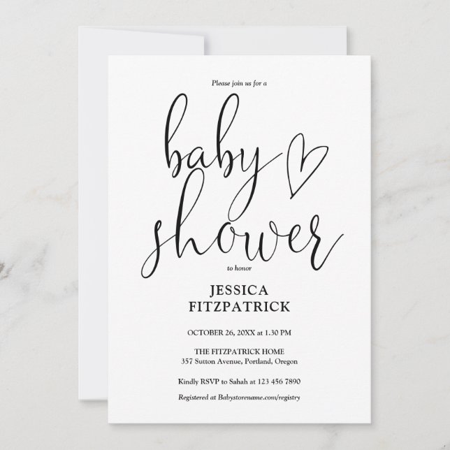 Invitación Toda la fiesta de baby shower de guión lindo géner (Anverso)