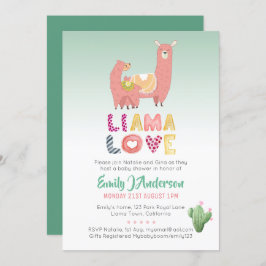 Invitación Toda la Llama Fun Mama Love Fiesta Cacti