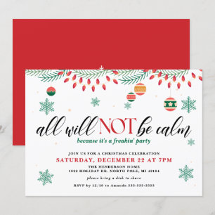 Invitación Toda La Navidad No Será Tranquila Divertida