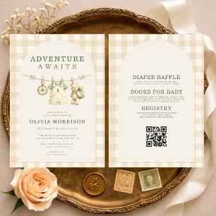 Invitación Toda una aventura espera a un baby shower