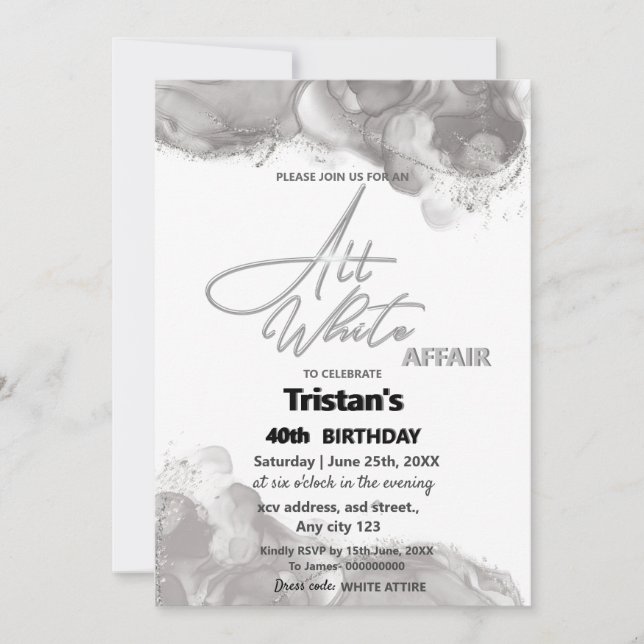Invitación Toda una fiesta o reunión de blancos (Anverso)