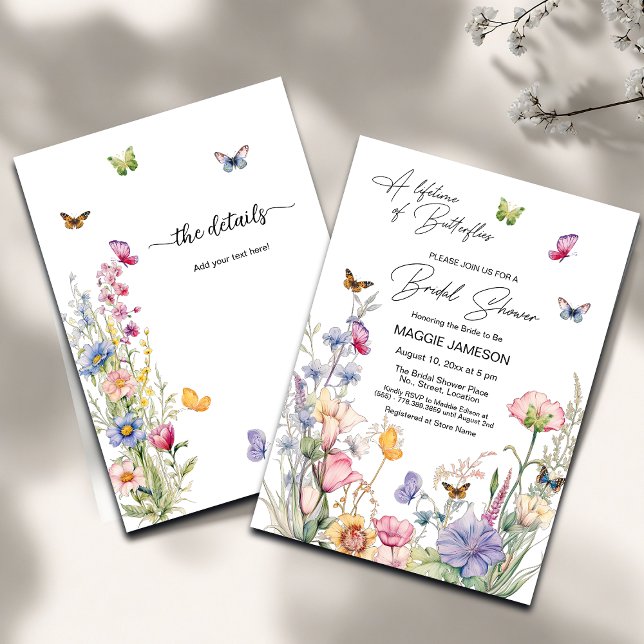 Invitación Toda una vida de mariposas ducha de novias (Subido por el creador)