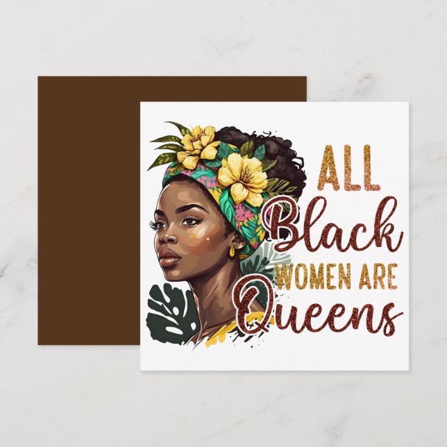 Invitación Todas las mujeres negras son reinas (Anverso / Reverso)