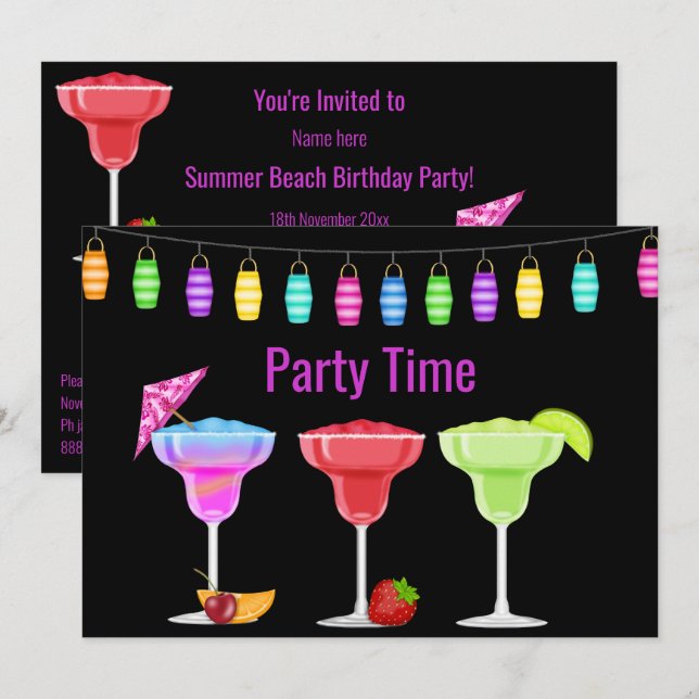 INVITACIÓN TODAS LAS OCASIONES BEACH COCKTAIL PARTY INVITAY N (Anverso / Reverso)