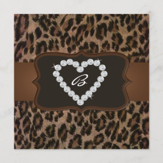 Invitación Todas las ocasiones Cheetah Print Diamond Birday P