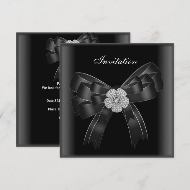 Invitación Todas Las Ocasiones Joyas De Diamante N (Anverso / Reverso)